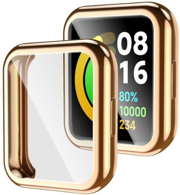 KAZUKI Front and Back Screen Guard for Xiaomi / Mi / Redmi Watch 2 Lite Protective Bumper Case (Gold)(Pack of 1)