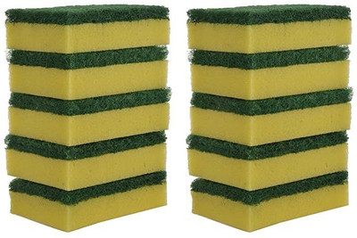 lodhi Multipurpose 2-in-1 Scrub Sponge Regular Size (Pack of 10) Scrub Sponge(Regular, Pack of 10)
