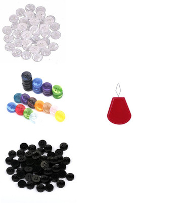 Crafts Haveli Combo 2 Items 30 Buttons & 1 Needle Threader Sewing Kit
