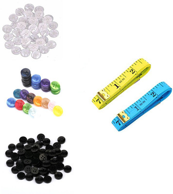 Kunfaya Combo 2 Items 30 Buttons & 2 Measuring Tape Sewing Kit