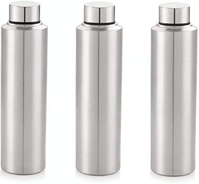 ATROCK Fridge Water Bottle 1Litre Stainless Steel Set 3 Bottle For School|Office|Sports 1000 ml Bottle(Pack of 3, Silver, Steel)