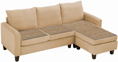 ZAIRE HOME Cotton Striped Sofa Cover(Beige Pack of 3)