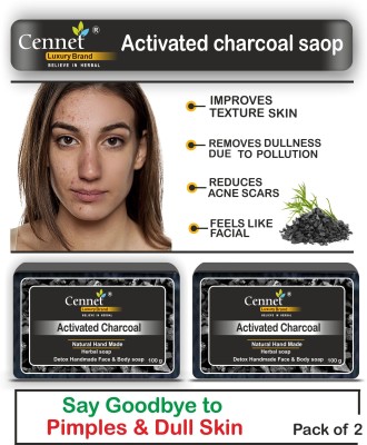 CENNET Activated Charcoal soap for Acne - Pimples Deep cleaning Skin care Soap(2 x 100 g)