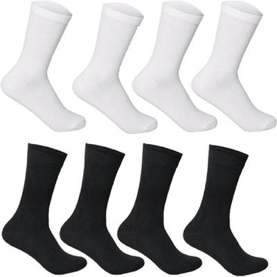 ARYANSHI Men Solid Mid-Calf/Crew(Pack of 8)