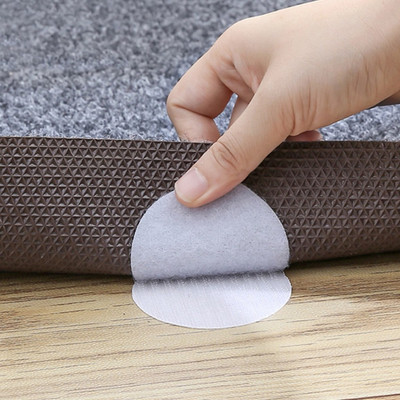 HVG TRADERS 7.62 cm Reusable Carpet Anti Curling Non Slip Area Sticker Round Adhesive Velcro Double-sided Sticker(Pack of 5)