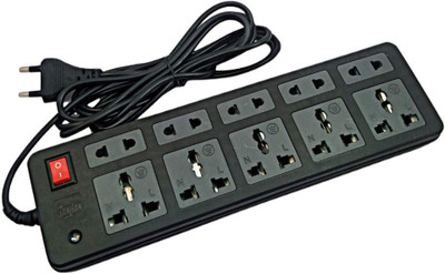 Sanhan ELECTRIC BOARD EXTENSION CORD POWER STRIP MULTI PLUG 10 socket 3m 10  Socket Extension Boards(Grey, 3 m)