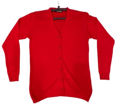 SR RAJIV Solid V Neck Casual Women Red Sweater