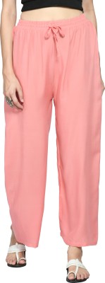 IndiWeaves Relaxed Women Pink Trousers