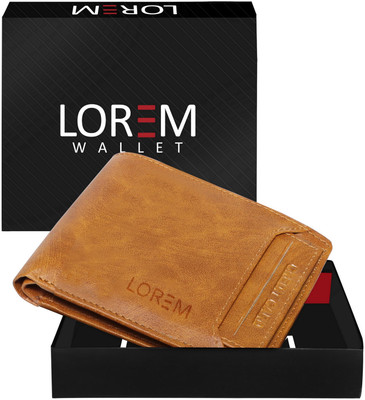 LOREM Men Casual Tan Artificial Leather Wallet(8 Card Slots)