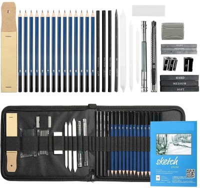 Corslet 35 Pc Sketching Graphite Kit Sketch Pencil Set for Artist Pencil Set Pencil(Pack of 35)