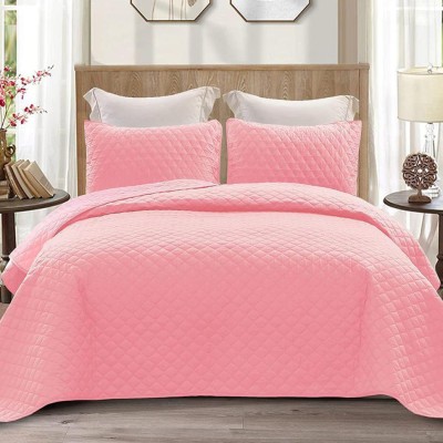 BSB HOME Cotton Double King Sized Bedding Set(Pink)