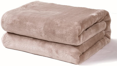 VAS COLLECTIONS Solid Single AC Blanket for  Heavy Winter(Polyester, Beige)