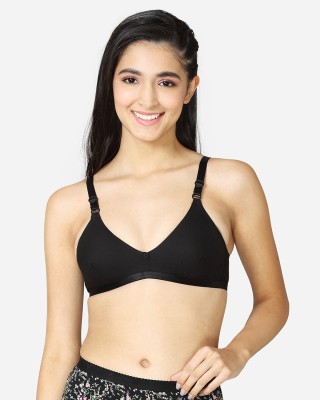 V Star Dove Women T-Shirt Non Padded Bra(Black)