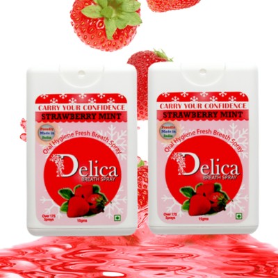 Delica Strawberry Mint Fresh Breath Instant Mouth & Bad Breath Freshner Spray(30 g)