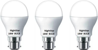 Nightstar 18 W Basic Round B22 LED Bulb(White, Pack of 3)