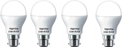 Nightstar 15 W Basic Round B22 LED Bulb(White, Pack of 4)