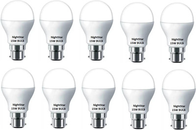 Nightstar 15 W Basic Standard B22 LED Bulb(White, Pack of 10)