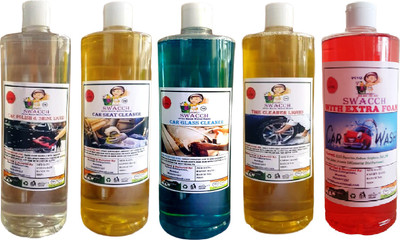 swacch Car Cleaning Kit Combo (Pack of 5) Complete Vehicle Interior Cleaner(5 L)