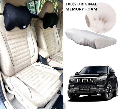 Oshotto Black Memory Foam Car Pillow Cushion for Mahindra(Rectangular, Pack of 2)