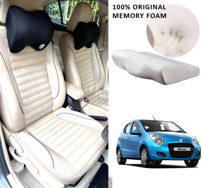 Oshotto Black Memory Foam Car Pillow Cushion for Maruti Suzuki(Rectangular, Pack of 2)