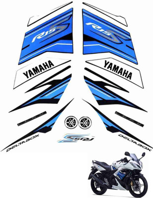 RIDERKART Sticker & Decal for Bike(Blue, White)
