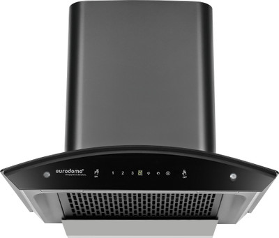 Eurodomo Hood Indigo PRO HC SC FL BK 60 Auto Clean Wall Mounted Chimney(Black 1200 CMH)