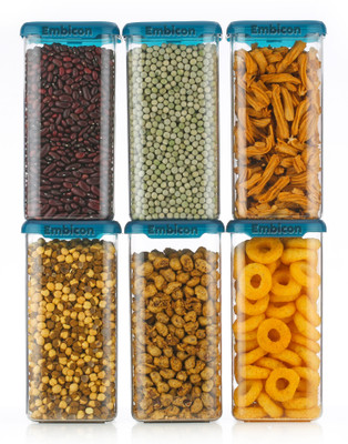 EMBICON Plastic Grocery Container  - 1500 ml(Pack of 6, Clear)