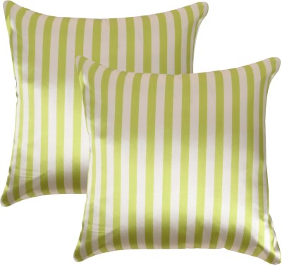 Oussum Satin Cushions Cover(Pack of 2, 35 cm*35 cm, Green)