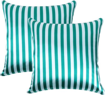 Oussum Satin Cushions Cover(Pack of 2, 20 cm*20 cm, Green)