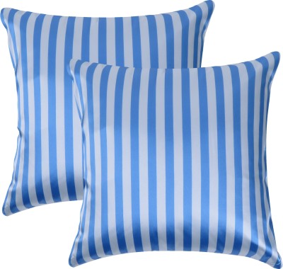 Oussum Satin Cushions Cover(Pack of 2, 41 cm*41 cm, Blue)