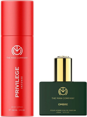 THE MAN COMPANY Privilege Intense Deodorant for Men 150ml with Ombre EDP 30ml Perfume Body Spray – For Men (180 ml, Pack of 2)