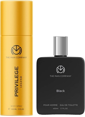 THE MAN COMPANY Privilege Legend Deodorant for Men 150ml with Black EDT 50ml Perfume Body Spray – For Men  (200 ml, Pack of 2)