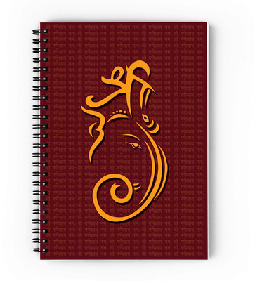 epheriwala Shree Ganeshay Namah A5 Notebook Unruled 180 Pages(Maroon, Yellow)