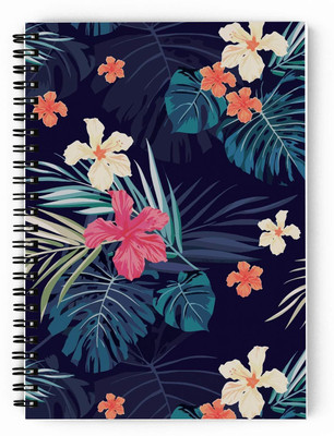 epheriwala Rose Floral Spiral Notebook - A5, A5 Diary unruled 160 Pages(Blue)