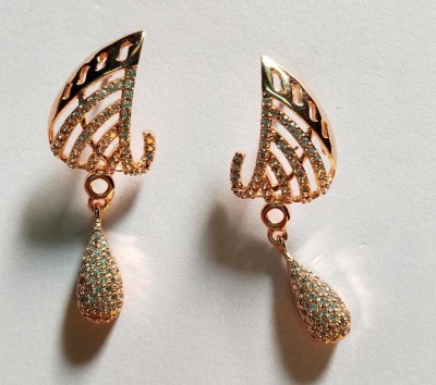 AR GEMS JEWELS Earrings White Zircon Brass Drops & Danglers