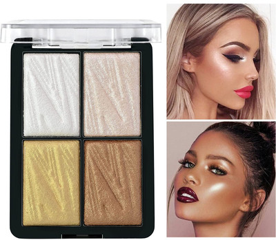 ADJD 4 Shade Illuminating Glow Brick Highlighter Palette Blusher GlowZilla Face Kit Highlighter(Multicolor)