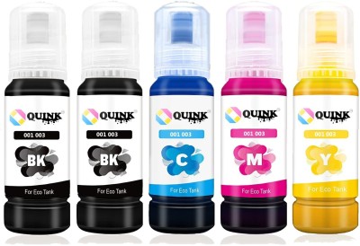 QUINK INKTANK L5190, L3150 , L3110, L1110, L4150, L6170, L4160, L6190 , L6160 Black + Tri Color Combo Pack Ink Bottle