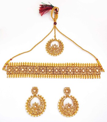 Amika Metal Gold-plated Gold, White Jewellery Set(Pack of 1)