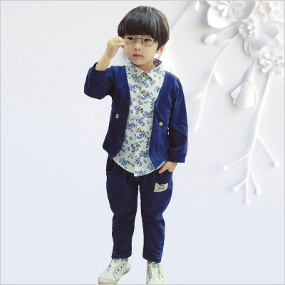 fashion wrold Baby Boys & Baby Girls Party(Festive) Jacket Pant, Shirt(NEW BLUE)