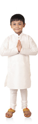 BBS CREATION Boys Festive & Party Kurta and Pyjama Set(White Pack of 1)