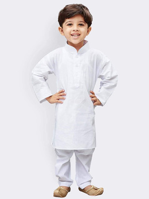 YOUTH ROBE Boys Casual Kurta and Pyjama Set(White Pack of 1)