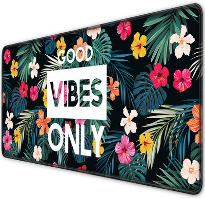 Inovera Neoprene Anti-Slip Floral Stitched Laptop, Computer(Flower Good Vibes Only Non Slip Base Mousepad(Multicolor)