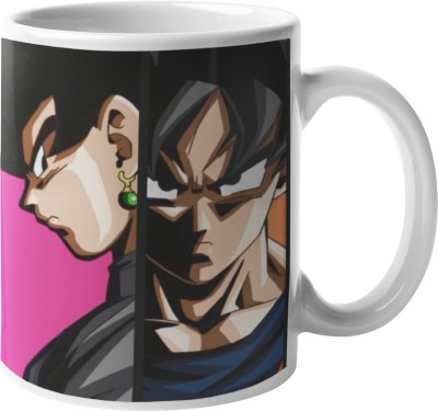 FOKAT Goku Character Dragon Ball Premium Printed Ceramic For Tea, Coffee | White Ceramic Coffee Mug(325 ml)