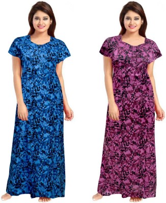 Cauchy Women Nighty Set(Multicolor)