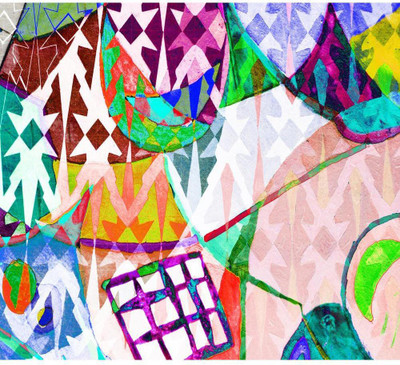 Pitaara Box 68.326 cm Abstract Color Unframed Glossy PVC Vinyl Wall Sticker Decal Self Adhesive Sticker(Pack of 1)
