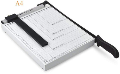 FINEJET 12 Inch A4 Steel Heavy Duty Professional Photo Paper Trimmer Machine Rubber Grip Hand-held Paper Cutter(Set Of 1, White)