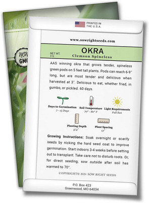 Biosnyg ®XLR-469 Clemson Spineless Okra Seed(100 per packet)