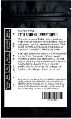 CYBEXIS LX-64 - Tatli Kil Sivri (Sweet Sivri) Turkish Pepper Chilli - (450 Seeds) Seed(450 per packet)