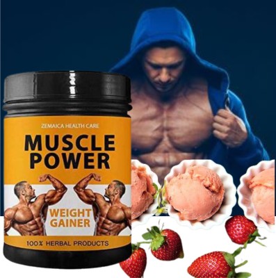 Health Ayurveda Muscle Power, Mass Gainer, Gain Body Weight, Flavor Strawberry, Pack of 1