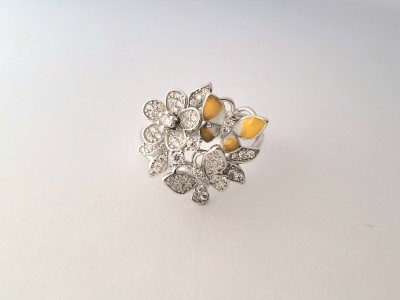 marvellous jewellery ML/LR/003 Sterling Silver Swarovski Zirconia Rhodium Plated Ring